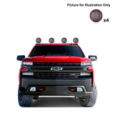 Black Horse Off Road - J | Classic Roll Bar | Black | Compatible With Most 1/2 Ton Trucks | with 2 sets of 5.3" Round Flood Red LED Light | RB001BK-PLFR - Image 14