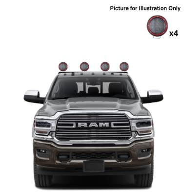 Black Horse Off Road - J | Classic Roll Bar | Black | Compatible With Most 1/2 Ton Trucks | with 2 sets of 5.3" Round Flood Red LED Light | RB001BK-PLFR - Image 21