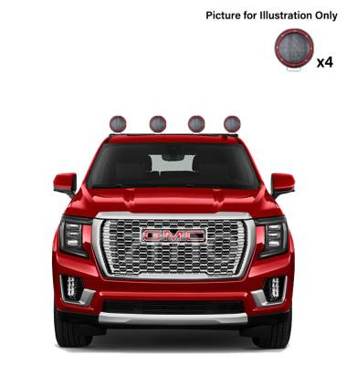Black Horse Off Road - J | Classic Roll Bar | Black | Compatible With Most 1/2 Ton Trucks | with 2 sets of 5.3" Round Flood Red LED Light | RB001BK-PLFR - Image 25