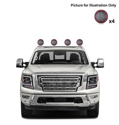 Black Horse Off Road - J | Classic Roll Bar | Stainless Steel | Compatible With Most 1/2 Ton Trucks | with 2 sets of 5.3" Round Flood Red LED Light | RB001SS-PLFR - Image 5