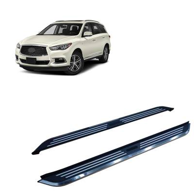 E | Pinnacle Running Boards |  Black & Silver Aluminum | PINI79