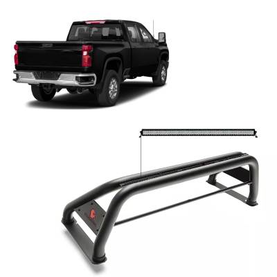 J | Classic Roll Bar | Black | Includes LED 40in Light Bar | RB001BK-KIT