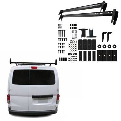 Black Horse Off Road - Black Horse Off Road Black Universal Two Bars Fit Most Work Vans Without Rain Gutters 600 lbs Weight Capacity fit 2014-21 City Express|2012-24 NV200|2015-22 Promaster City|2010-24 Transit Connect |Black Horse Off Road - Image 4
