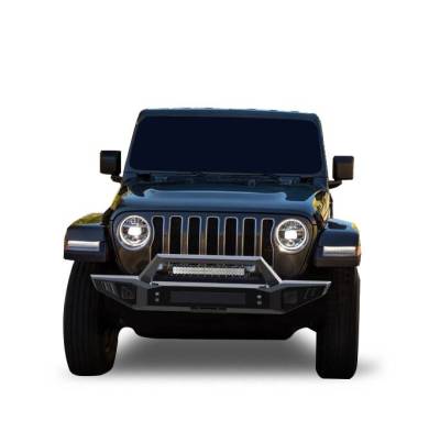 Black Horse Off Road - Armour Heavy Duty Front Bumper-Matte Black-2020-2024 Jeep Gladiator/2018-2024 Jeep Wrangler|Black Horse Off Road - Image 2