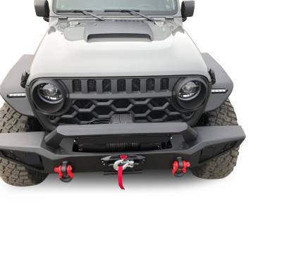 Black Horse Off Road - Armour Heavy Duty Front Bumper-Matte Black-2020-2024 Jeep Gladiator/2018-2024 Jeep Wrangler|Black Horse Off Road - Image 4