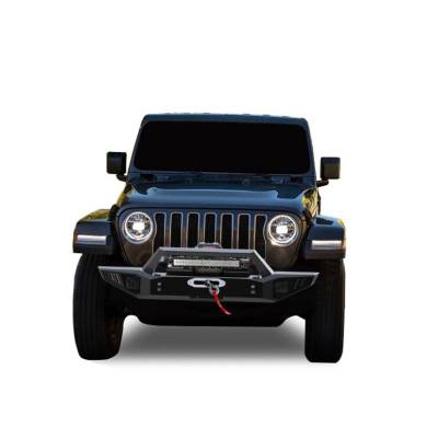 Black Horse Off Road - Armour Heavy Duty Front Bumper-Matte Black-2020-2024 Jeep Gladiator/2018-2024 Jeep Wrangler|Black Horse Off Road - Image 9