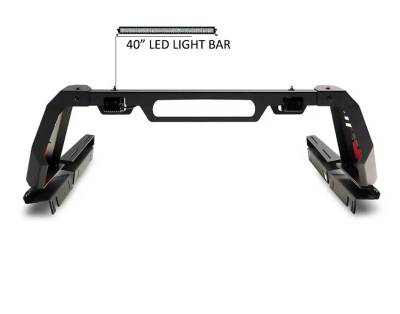 Black Horse Off Road - Vigor Roll Bar With 40" LED Light Bar-Black-Silverado 1500/Sierra 1500/Ram 1500/F-150/Tundra|Black Horse Off Road - Image 10