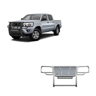Rugged Heavy Duty Grille Guard With 20" Double Row LED Light-Black-2005-2015 Toyota Tacoma|Black Horse Off Road
