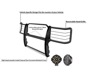 Grille Guard Kit-Black-17F80218MA-PLB-Dimension:44x34x14 Inches