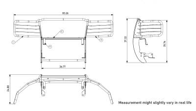Grille Guard Kit-Black-17GT26MA-PLB-Dimension:36x32x12 Inches