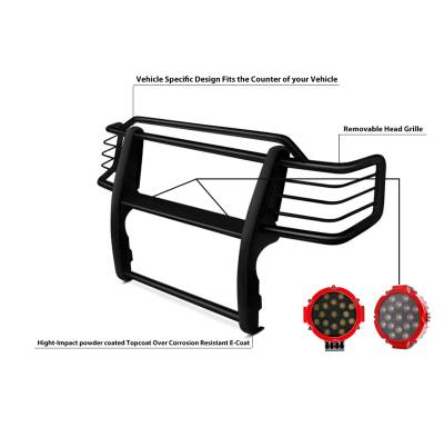 Grille Guard Kit-Black-17T80202MA-PLR-Material:Steel