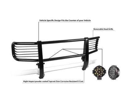 Grille Guard Kit-Black-PGBZA008A-PLB-Material:Steel