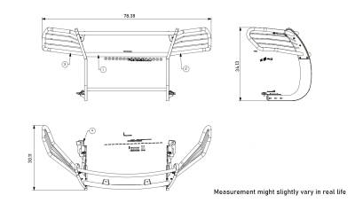 Grille Guard Kit-Black-17FJ30MA-PLR-Material:Steel