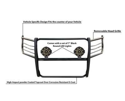 Grille Guard Kit-Black-17FP32MA-PLB-Material:Steel