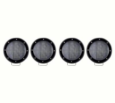 Black Horse Off Road - Classic Roll Bar With 2 Set of 5.3".Black Trim Rings LED Flood Lights-Stainless Steel-F-250 Super Duty/F-350 Super Duty/F-450 Super Duty|Black Horse Off Road - Image 11
