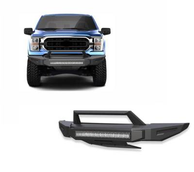 Black Horse Off Road - Armour II Heavy Duty Modular Front Bumper Kit-Matte Black-2021-2023 Ford F-150|Black Horse Off Road - Image 1
