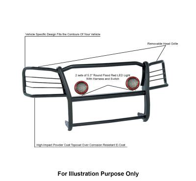 Grille Guard Kit-Black-17GT25MA-PLFR-Dimension:44x33x14 Inches