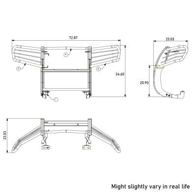 Grille Guard Kit-Stainless Steel-17H151402MSS-PLFB-Brush Guard