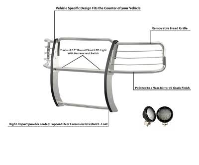 Grille Guard Kit-Stainless Steel-17A093902MSS-PLFB-Dimension:43x33x13 Inches
