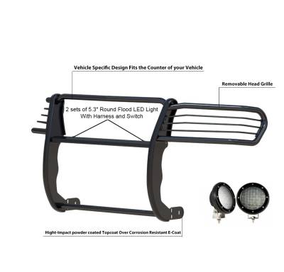 Grille Guard Kit-Black-17A096400MA-PLFB-Brand:Black Horse Off Road