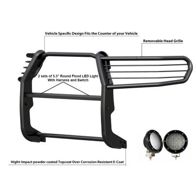 Grille Guard Kit-Black-17A098900MA-PLFB-Brand:Black Horse Off Road