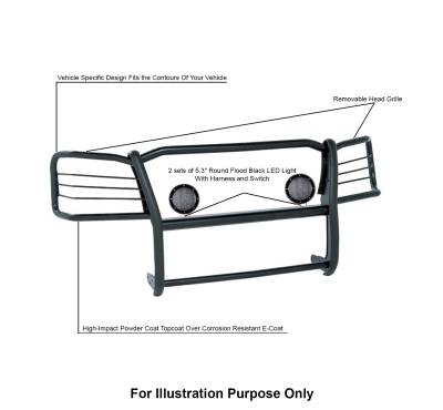 Grille Guard Kit-Black-17GS12MA-PLFB-Material:Steel