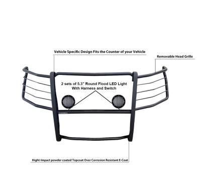 Grille Guard Kit-Black-17GT29MA-PLFB-Material:Steel