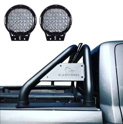 Black Horse Off Road - Classic Roll Bar With Set of 9" Black Round LED Light-Black-2005-2021 Nissan Frontier|Black Horse Off Road - Image 2