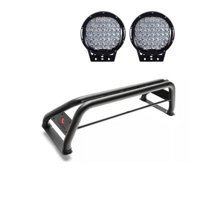 Black Horse Off Road - Classic Roll Bar With Set of 9" Black Round LED Light-Black-2005-2021 Nissan Frontier|Black Horse Off Road - Image 3