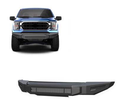 Armour II Heavy Duty Modular Front Bumper-Bumper Only-Matte Black-2021-2023 Ford F-150|Black Horse Off Road