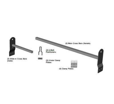 Black Horse Off Road - Black Horse off road three Bars Black Steel Roof Ladder Rack adjustable utility Cross Bar with Stoppers Fit 2003-2024 Chevy Express/GMC Savana|1999-2014 Ford Econoline - 600 LBS weight Capacity |Black Horse Off Road - Image 5