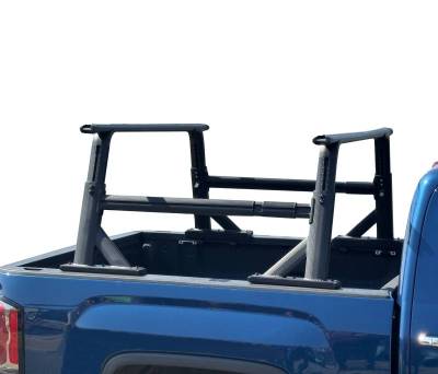 Spike Extendable Truck Bed Rack With Cross Bar-Black-Trucks|Black Horse Off Road