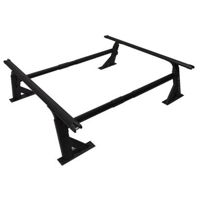 Black Horse Off Road - Spike Extendable Truck Bed Rack With Cross Bar & Platform Tray & Side Rail-Black-Trucks|Black Horse Off Road - Image 14