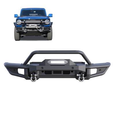 Armour Tubular Heavy Duty Front Bumper-Matte Black-2021-2024 Ford Bronco|Black Horse Off Road