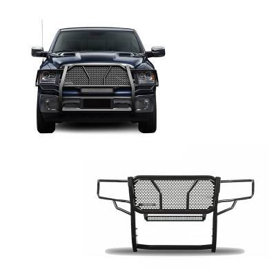 Rugged Heavy Duty Grille Guard With 20" Double Row LED Light-Black-1500 Classic/1500/Ram 1500|Black Horse Off Road
