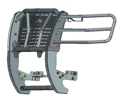 Rugged Heavy Duty Grille Guard Kit-Black-RU-CHSI07-B-PLFB-Material:Steel