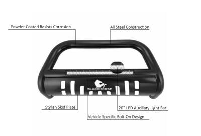 Beacon Bull Bar-Black-BE-A1602B-Style:Skid Plate