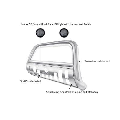 Bull Bar Kit-Stainless Steel-BB091009-SP-PLFB-Style:Skid Plate