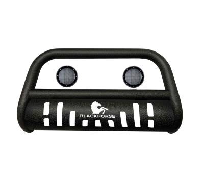 Bull Bar-T With Set of 5.3".Black Trim Rings LED Flood Lights-Textured Black-Mercedes-Benz ML320-ML350-ML450-ML500-ML550-ML63 AMG|Black Horse Off Road
