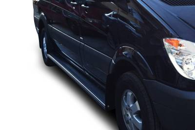 Commercial Running Boards-Black-RUN102A-Surface Finish:Powder-Coat