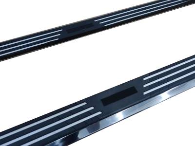 Pinnacle Running Boards-Black & Silver-PICE79-Style: