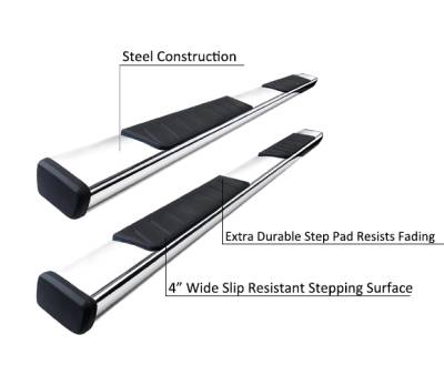 Summit Running Boards-Stainless Steel-SU-DO0575SS-Surface Finish:Polished