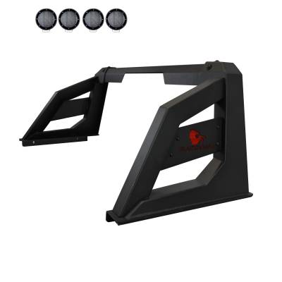 Armour Roll Bar With 2 Set of 5.3".Black Trim Rings LED Flood Lights-Matte Black-Colorado/Canyon/Tacoma|Black Horse Off Road