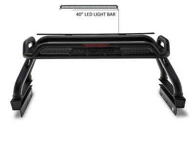 Atlas Roll Bar Kit-Black-ATRB8BK-KIT-Includes 40" LED Auxiliary Spotlight LED Bar PL3106FS-GS