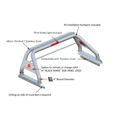 Classic Roll Bar-Stainless Steel-RB007SS-Part Information: