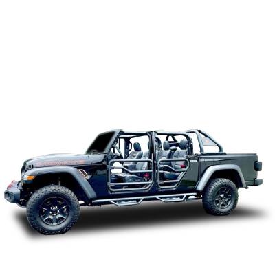 Classic Roll Bar With 40" LED Light Bar-Black-2020-2023 Jeep Gladiator|Black Horse Off Road