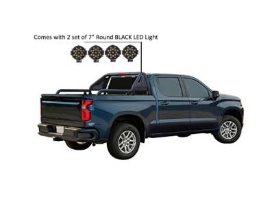 Gladiator Roll Bar Kit-Black-GLRB-01B-PLB-Part Information:Incl. 2 pairs of 7.0"Dia.  LED  Lights w/ Black Trim Rings w/ Wiring Harness and Switch