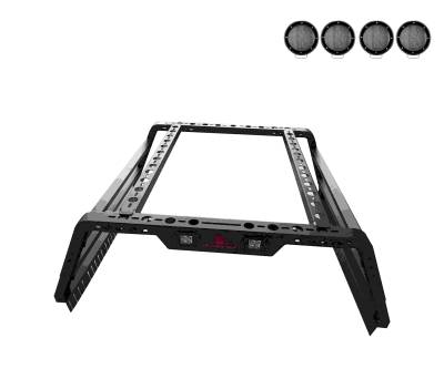 Overland Bed Rack Kit-Black-TR01B-PLFB-Pieces:1