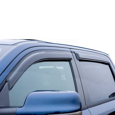 Black Horse Off Road [BHOR] | In-channel Rain Guards / Wind Deflectors | Fits 2023-2024 Chevrolet Colorado/2023-2024 GMC Canyon|Smoke,4 pcs| #1494218IN
