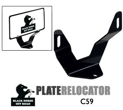 Plate Relocator-Black-Universal |Black Horse Off Road